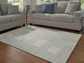 A2Z Furniture - Ashley Furniture - Dylanton Rug - 5' x 7' Area Rug / Ivory/Blue - R407812